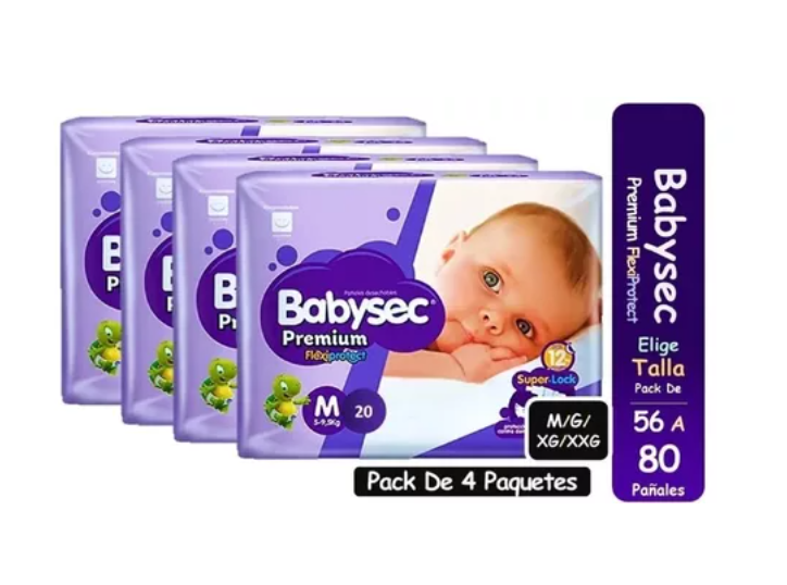 Pañales Babysec Premium M 80 pañales-1