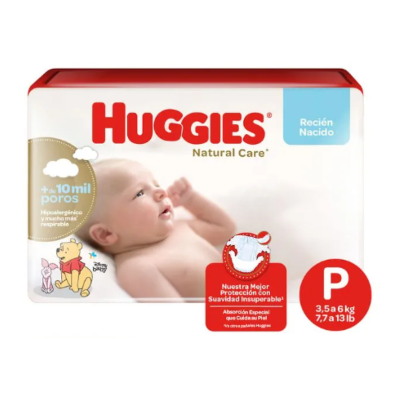 Pañales Huggies Natural Care - 34 un Talla P-0