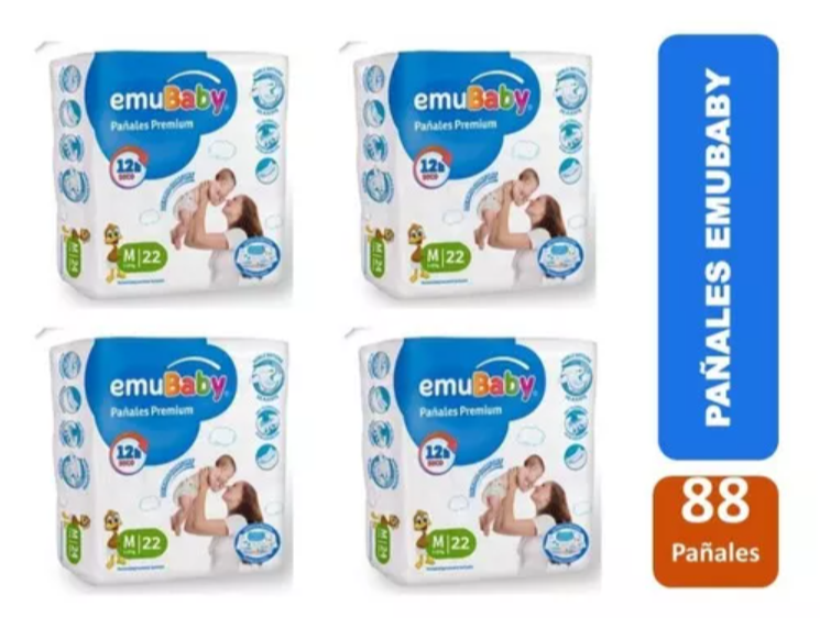 Emubaby Premium M X4 paquetes 88 pañales-0