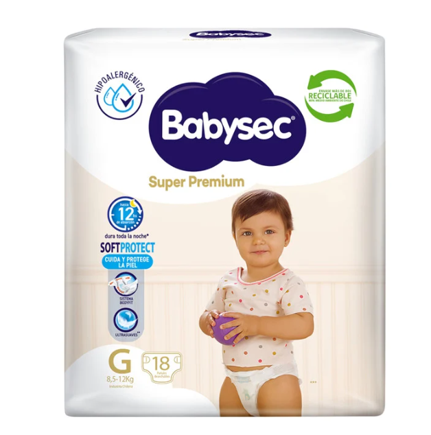 Pañales Babysec Super Premium G 72 pañales-0