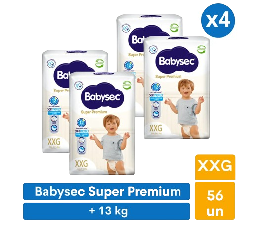 Pañales Babysec Super Premium XXG 56 pañales-1