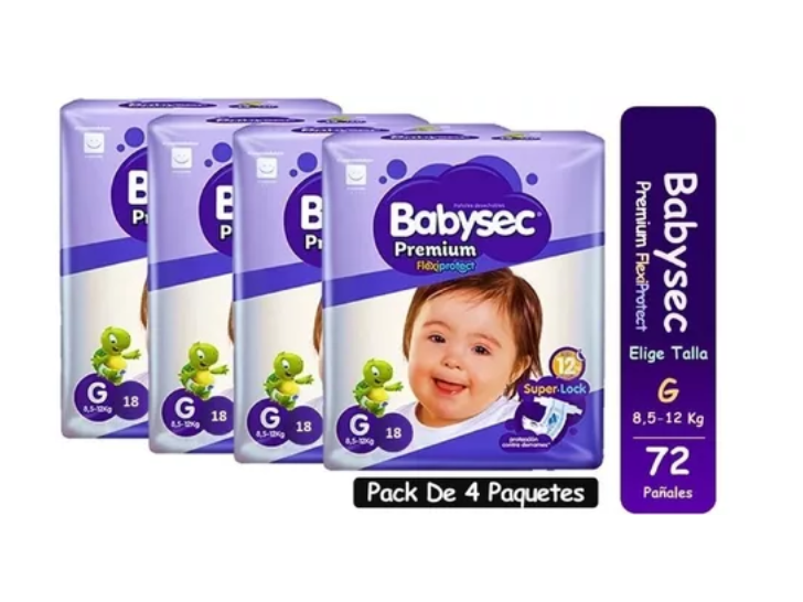 Pañales Babysec Premium G 72 pañales-1