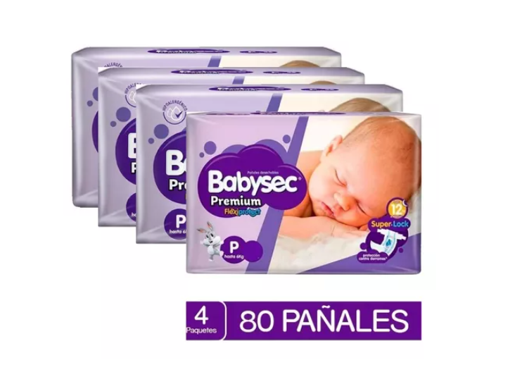 Pañales Babysec Premium P X 80 pañales-1