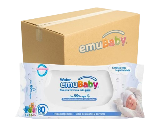 Toallas Emubaby Water 20 Paquetes 80 Und