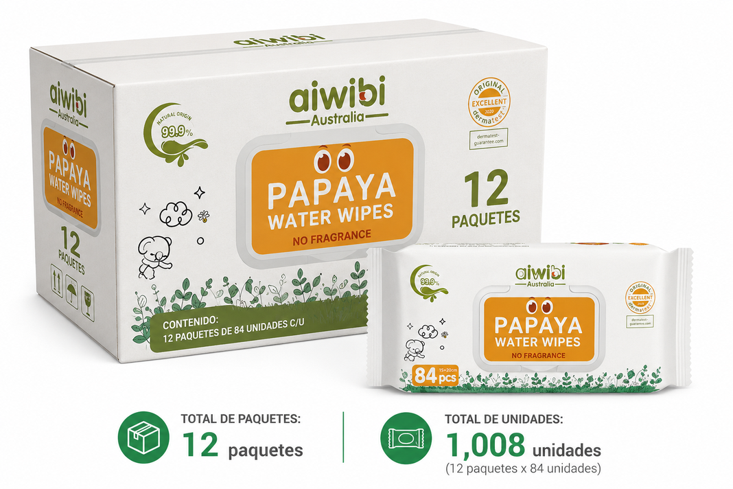 Toallas Humedas Aiwibi Papaya Caja X 12 Paquetes