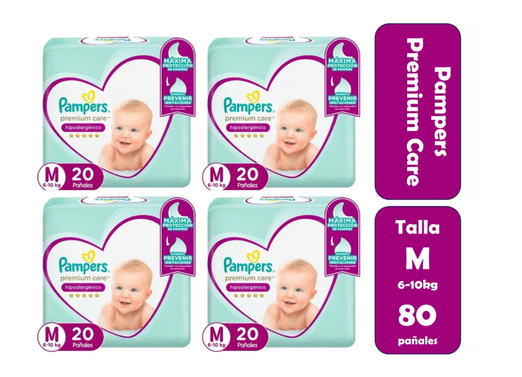 Pañales Pampers Premium Care M 80 pañales-1