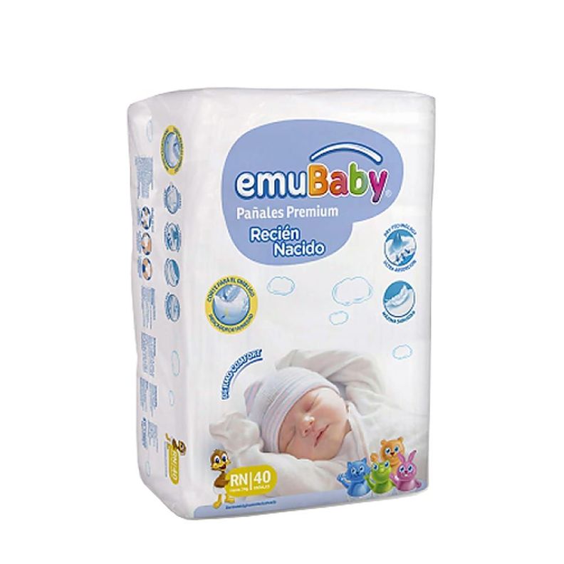 Pañales Emubaby Premium - Recién Nacido (rn) - 40 Und-0