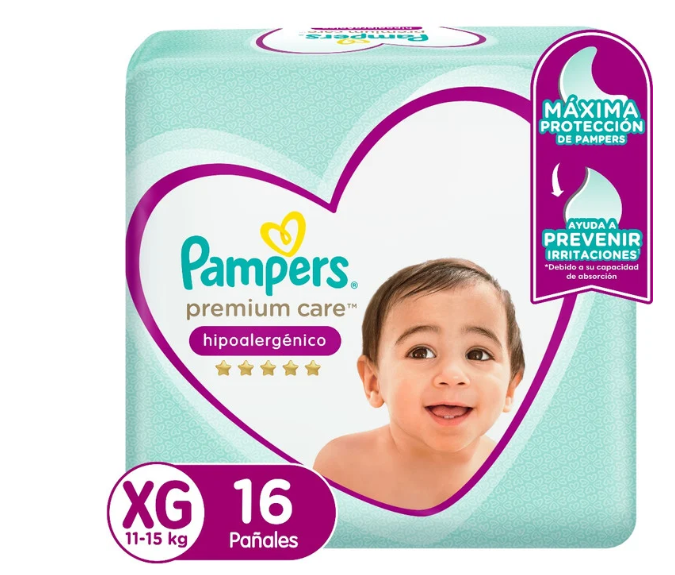 Pañales Pampers Premium Care XG 128 pañales-0