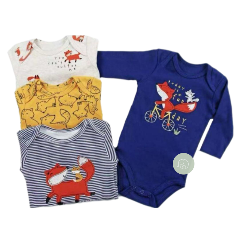 Pack de 4 Bodies Zorrito Bebé Niño-1