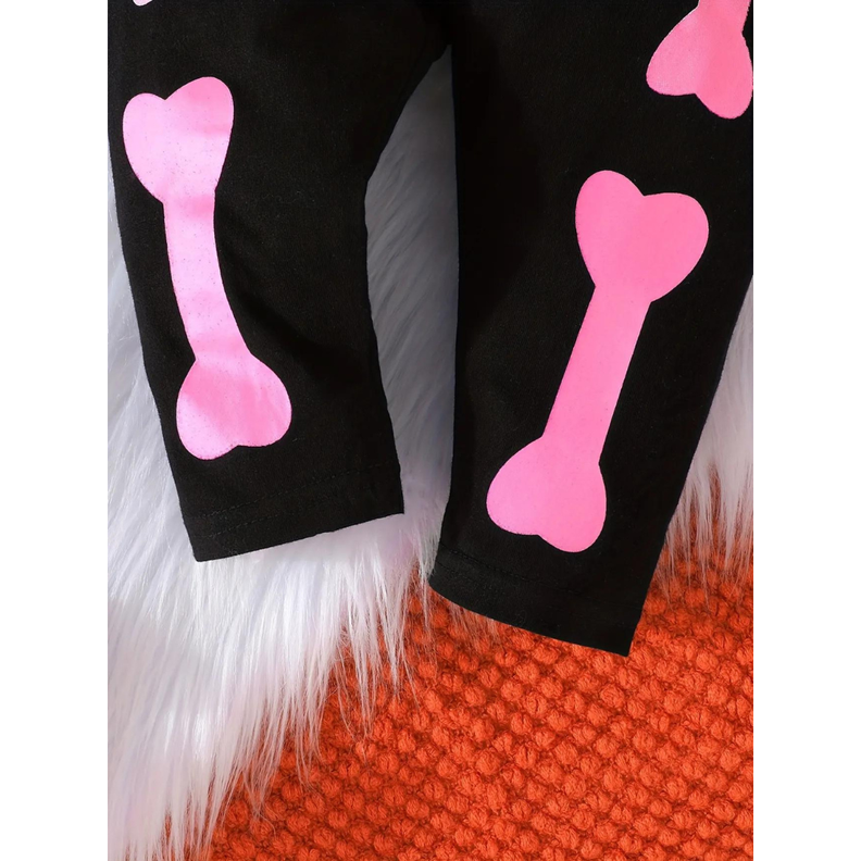 Conjunto Halloween Esqueleto Bebe Niña-3
