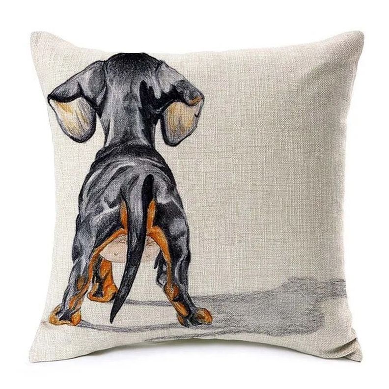 Funda Cojín de Perro Salchicha Dachshund Espalda-0