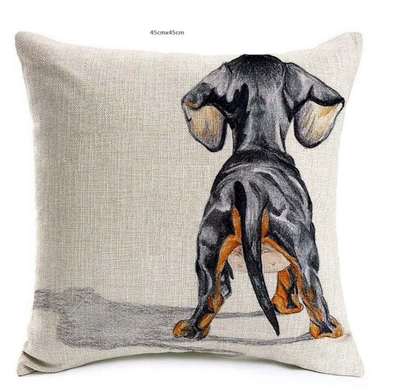 Funda Cojín de Perro Salchicha Dachshund Espalda-1