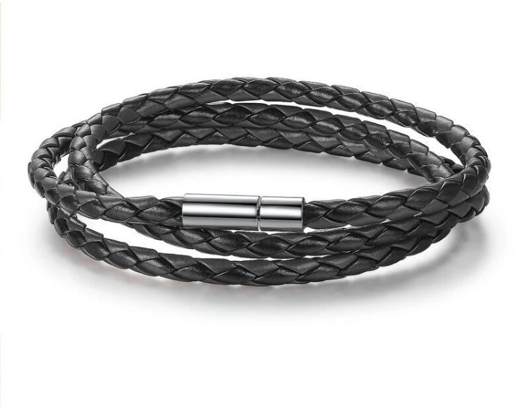 Pulsera Larga De Cuero Elegante De Moda Hombre Y Mujer-1