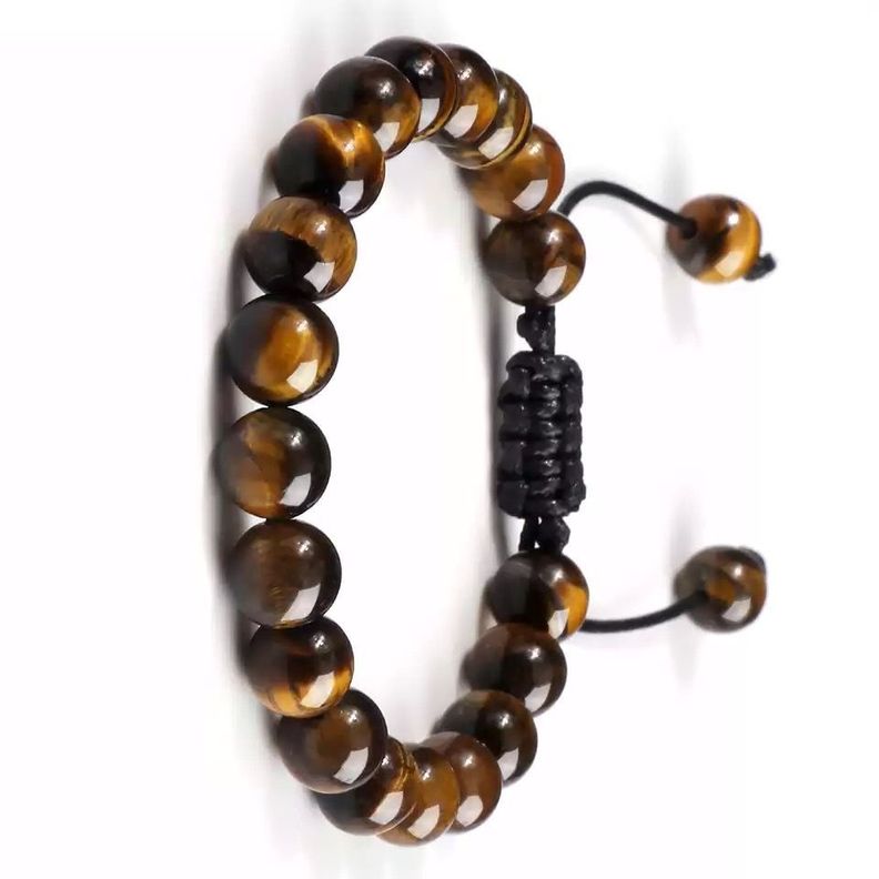 Pulsera De Ojo De Tigre, Pulsera Piedras Ajustable-1