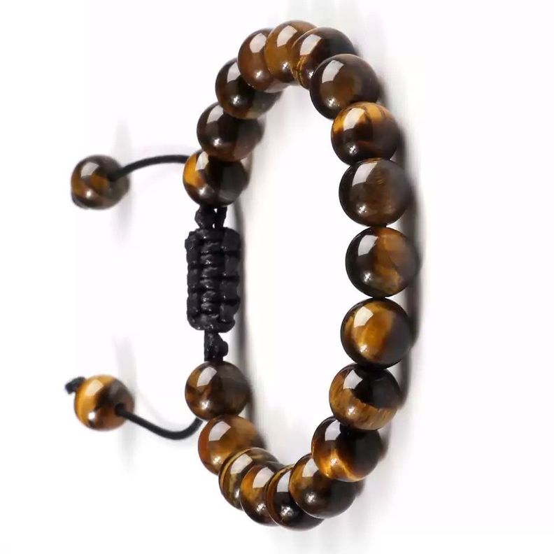 Pulsera De Ojo De Tigre, Pulsera Piedras Ajustable-2