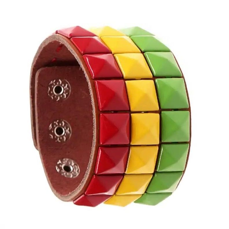 Pulsera Estilo Reggae Verde, Amarillo Y Rojo-1