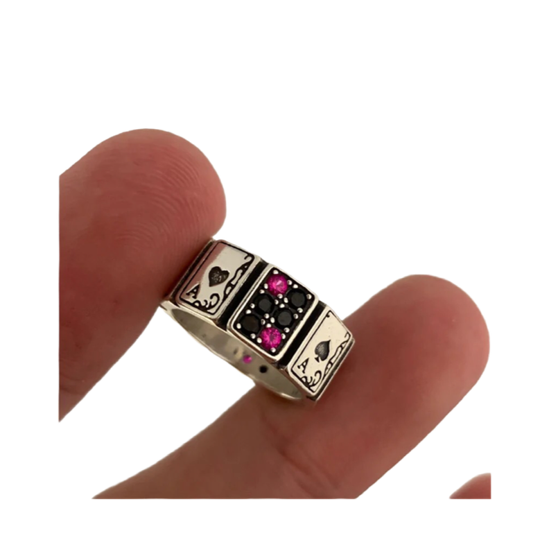 Anillo Poker, Anillo Ajustable Acero Inoxidable Modelo Poker-2