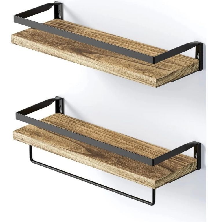 Repisas  Minimalistas De Madera Modernas X2 Estantes-0