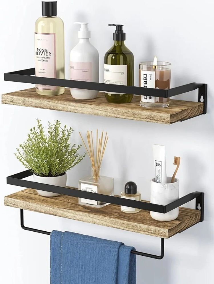 Repisas  Minimalistas De Madera Modernas X2 Estantes-1