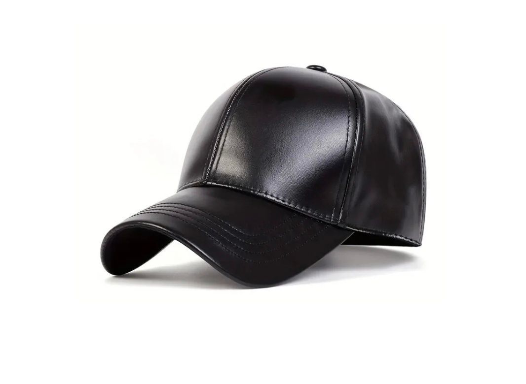 Jockey Gorro Eco Cuero Negro, Gorra Unisex Cuero Vegano-0