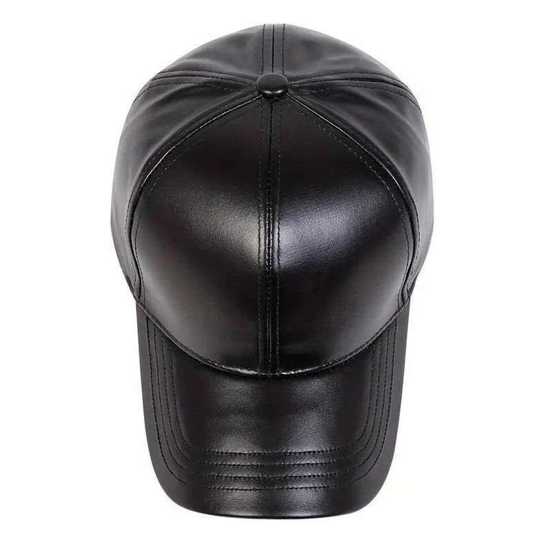 Jockey Gorro Eco Cuero Negro, Gorra Unisex Cuero Vegano-2