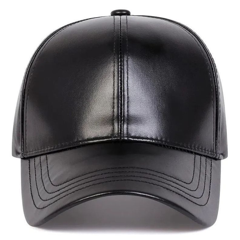 Jockey Gorro Eco Cuero Negro, Gorra Unisex Cuero Vegano-3