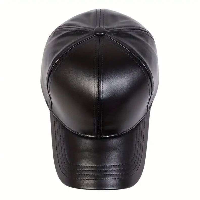 Jockey Gorro Eco Cuero Negro, Gorra Unisex Cuero Vegano-4