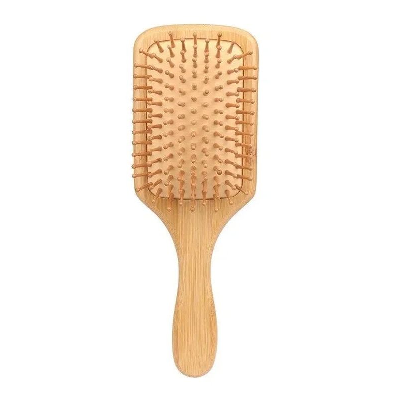 Peine De Bambú, Peineta De Madera De Cepillado Suave.-0