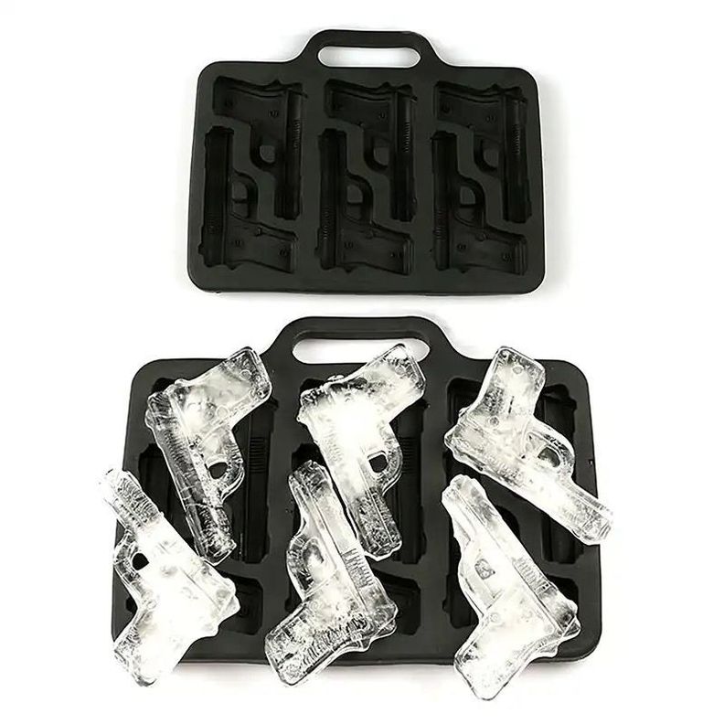 Cubetas de Hielo con Forma de Pistolas, Cubiteras de Hielo Silicona Molde Pistola-3