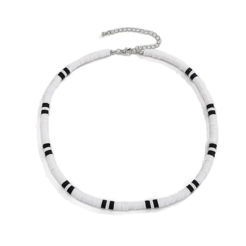 Collar De Arcilla Polimérica, Gargantilla Blanca Unisex-0