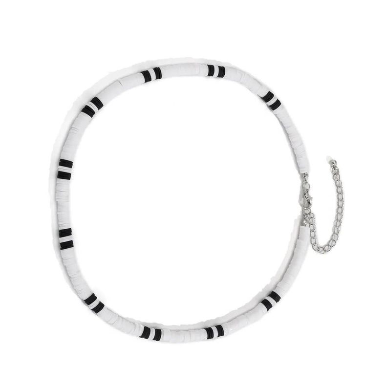 Collar De Arcilla Polimérica, Gargantilla Blanca Unisex-2