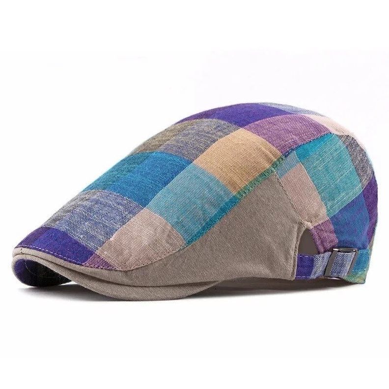 Boina A Cuadros De Colores Unisex Boina Sombrero-0