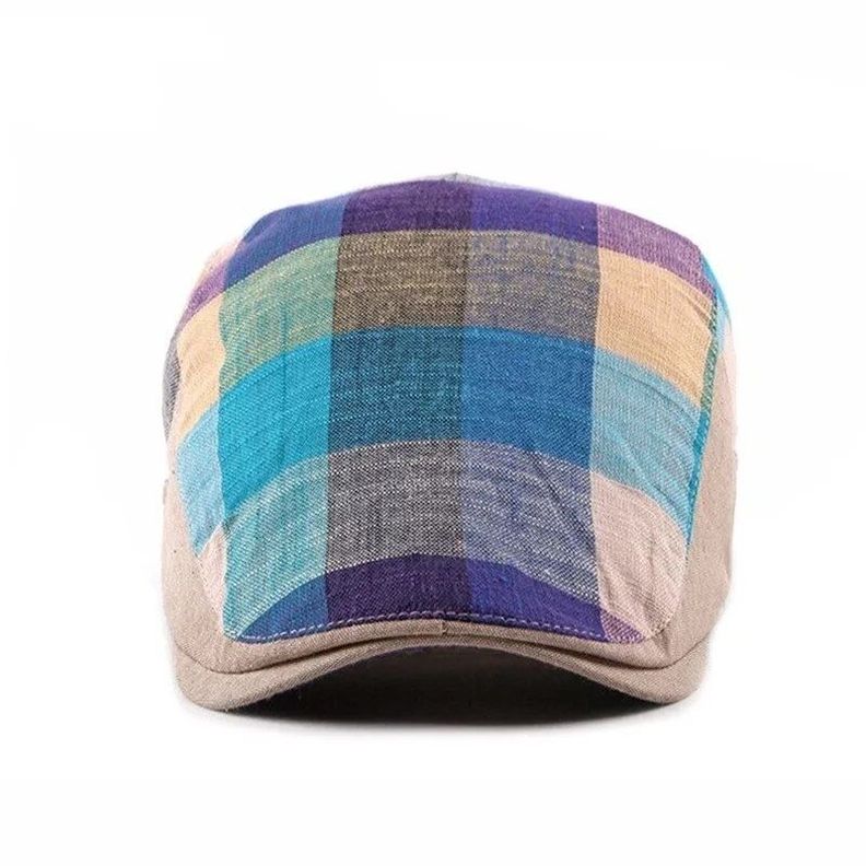Boina A Cuadros De Colores Unisex Boina Sombrero-1