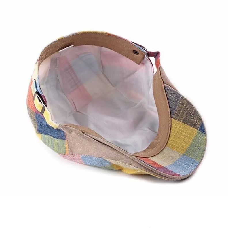 Boina A Cuadros De Colores Unisex Boina Sombrero-2