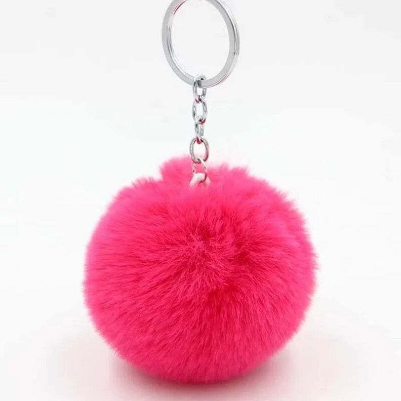 Llavero Estiloso De Pompón, Llavero Para Mujer-0