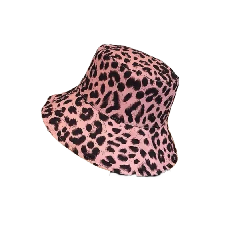 Sombrero Bucket Animal Print Rosa Bucket Estiloso Mujer-0