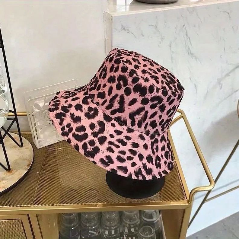 Sombrero Bucket Animal Print Rosa Bucket Estiloso Mujer-2