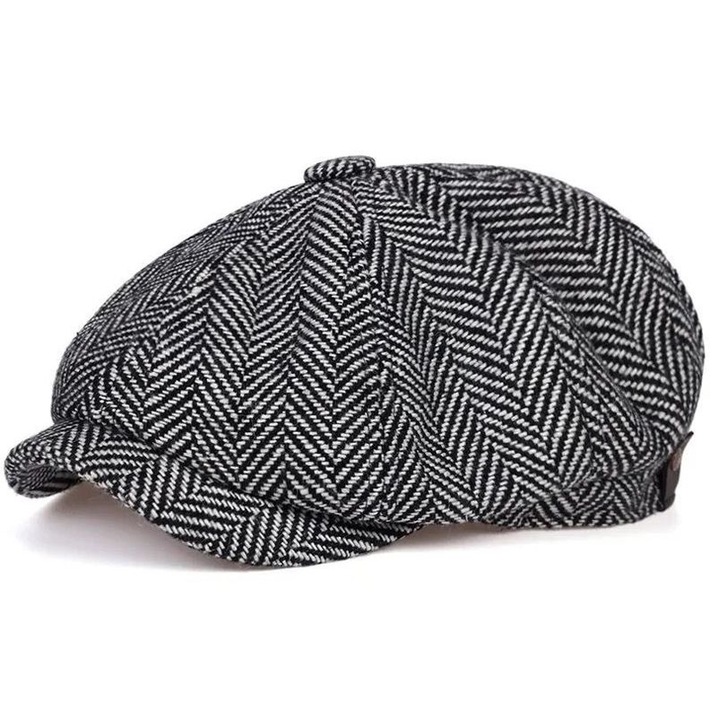 Boina Sombrero Hombre Elegante Con New Estilo Gris Claro New.-0