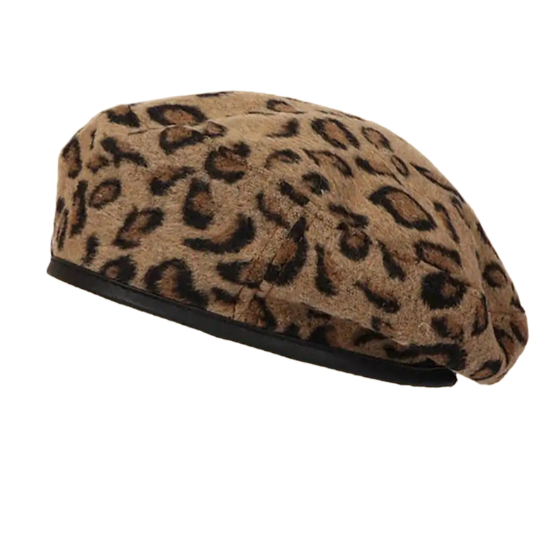 Boina Francesa Modelo Leopardo , Sombrero Animal Print-3