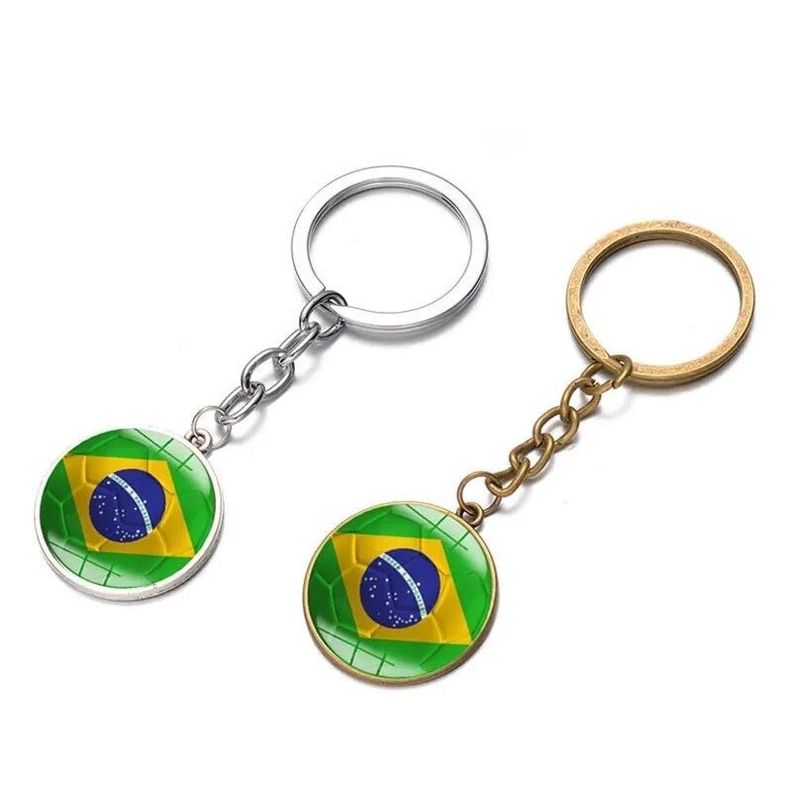 Llavero Futbolero Brasilero, Llavero De Brasil Verde Amarillo-2