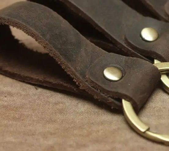 Llavero De Cuero Elegante Retro, Llavero Masculino-3