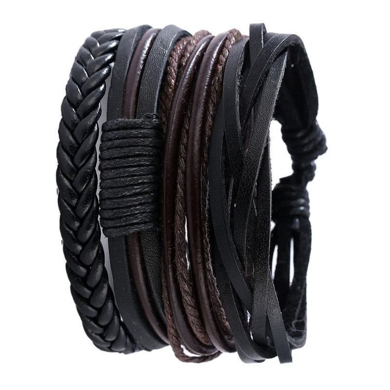 Pulsera Múltiple Eco Cuero Elegante y Juvenil -1