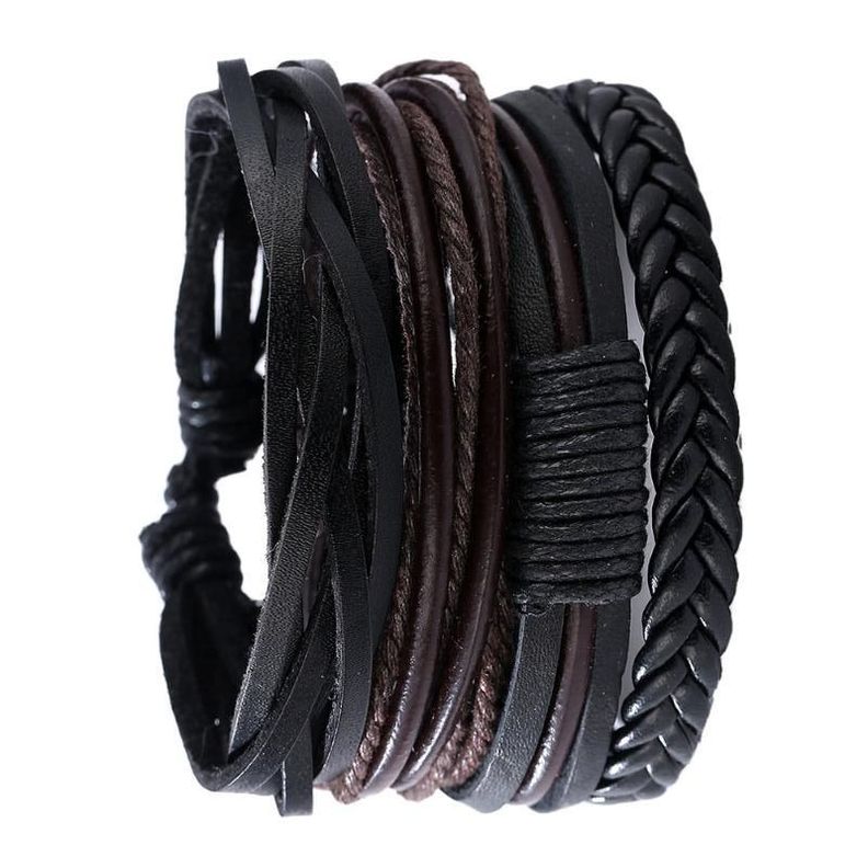 Pulsera Múltiple Eco Cuero Elegante y Juvenil -2
