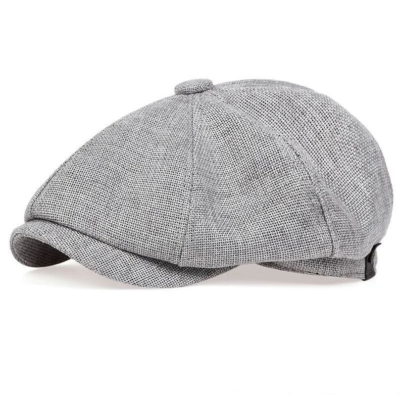 Gorro Gris Claro Boina Tipo Ocasional Forma Octogonal Gris Claro-2