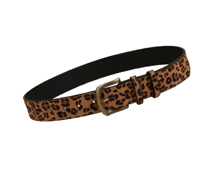 Cinturón Con Estampado De Leopardo Estilo Para Mujer Y Onda.-2