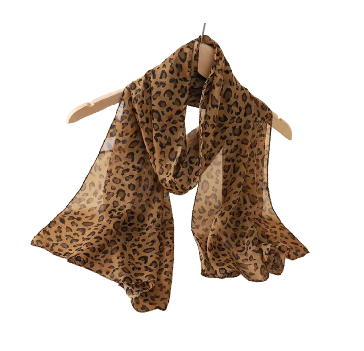 Pañuelo Femenino Elegante Y Bufanda Fresca Diseñó Leopardo-3
