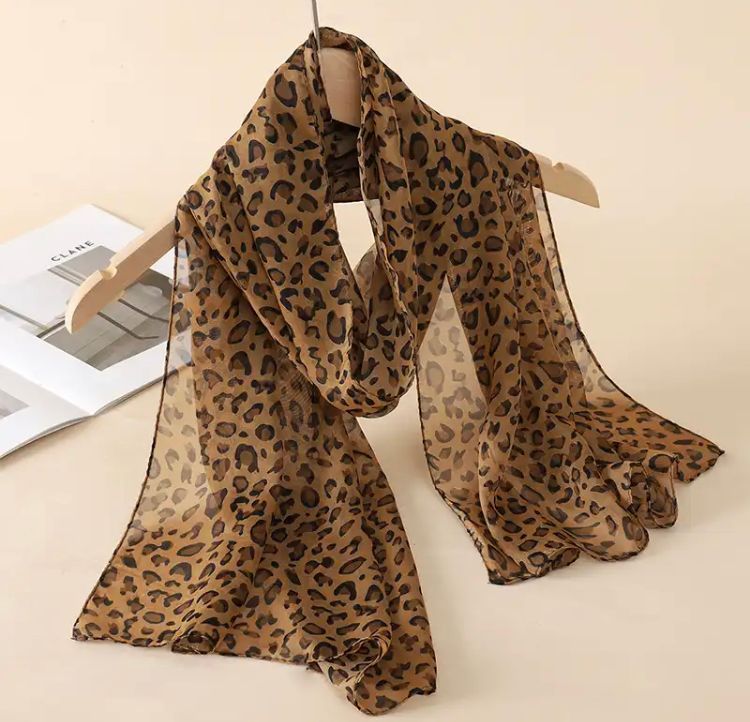 Pañuelo Femenino Elegante Y Bufanda Fresca Diseñó Leopardo-6