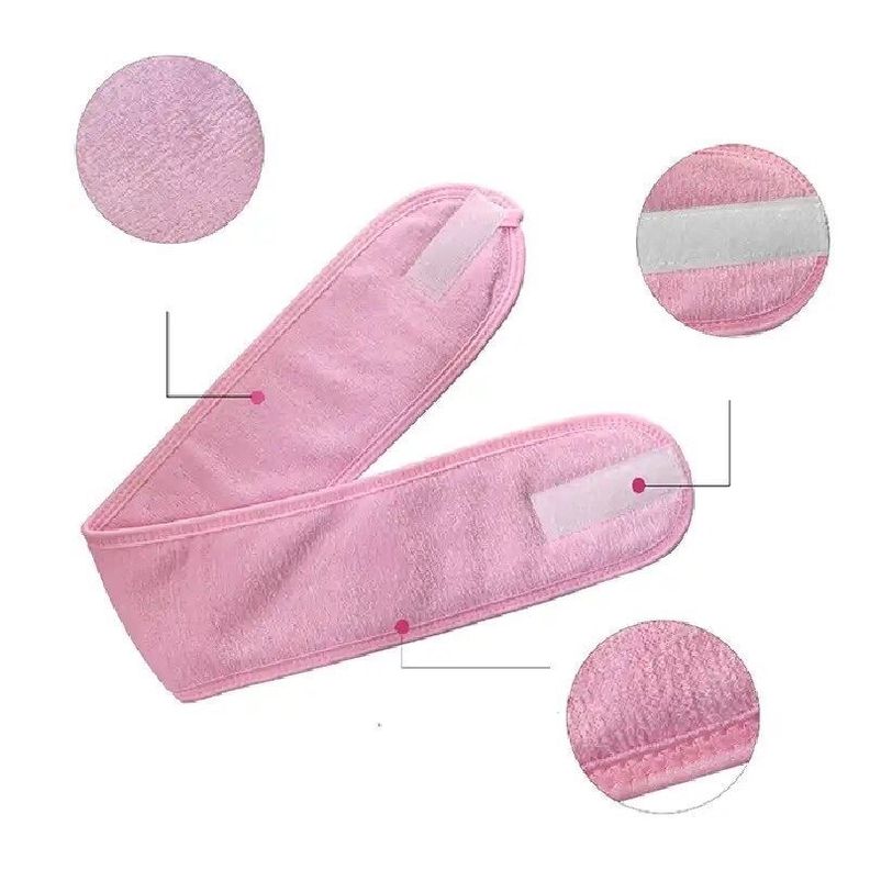 Diadema Cintillo Para Maquillaje Hermoso Diadema Femenino Rosado-2