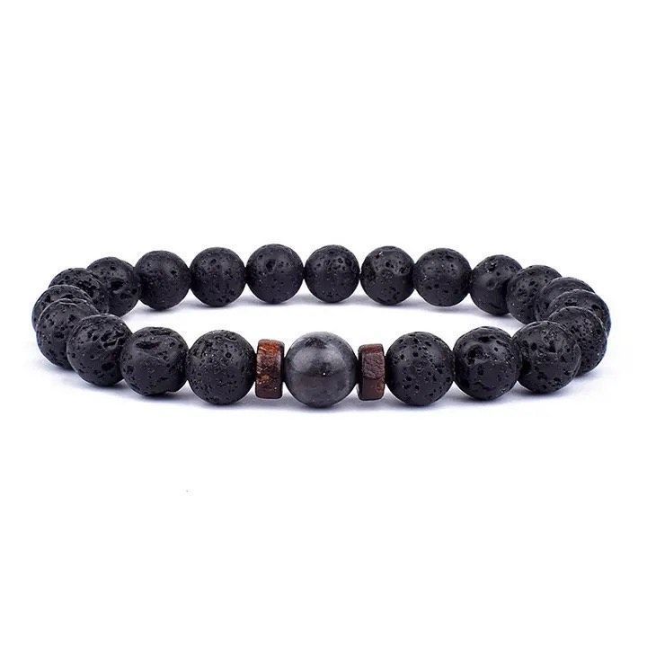 Pulsera Tibetana Piedras Negras -0