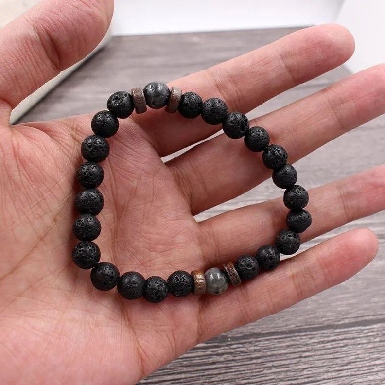 Pulsera Tibetana Piedras Negras -1